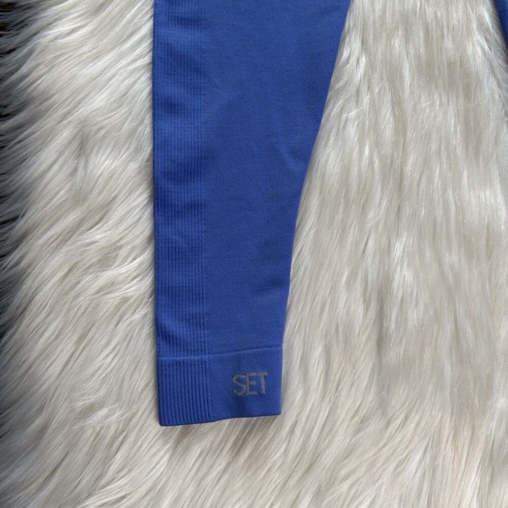SET ACTIVE Blue Seamless Rib Leggings - Picture 4 of 4